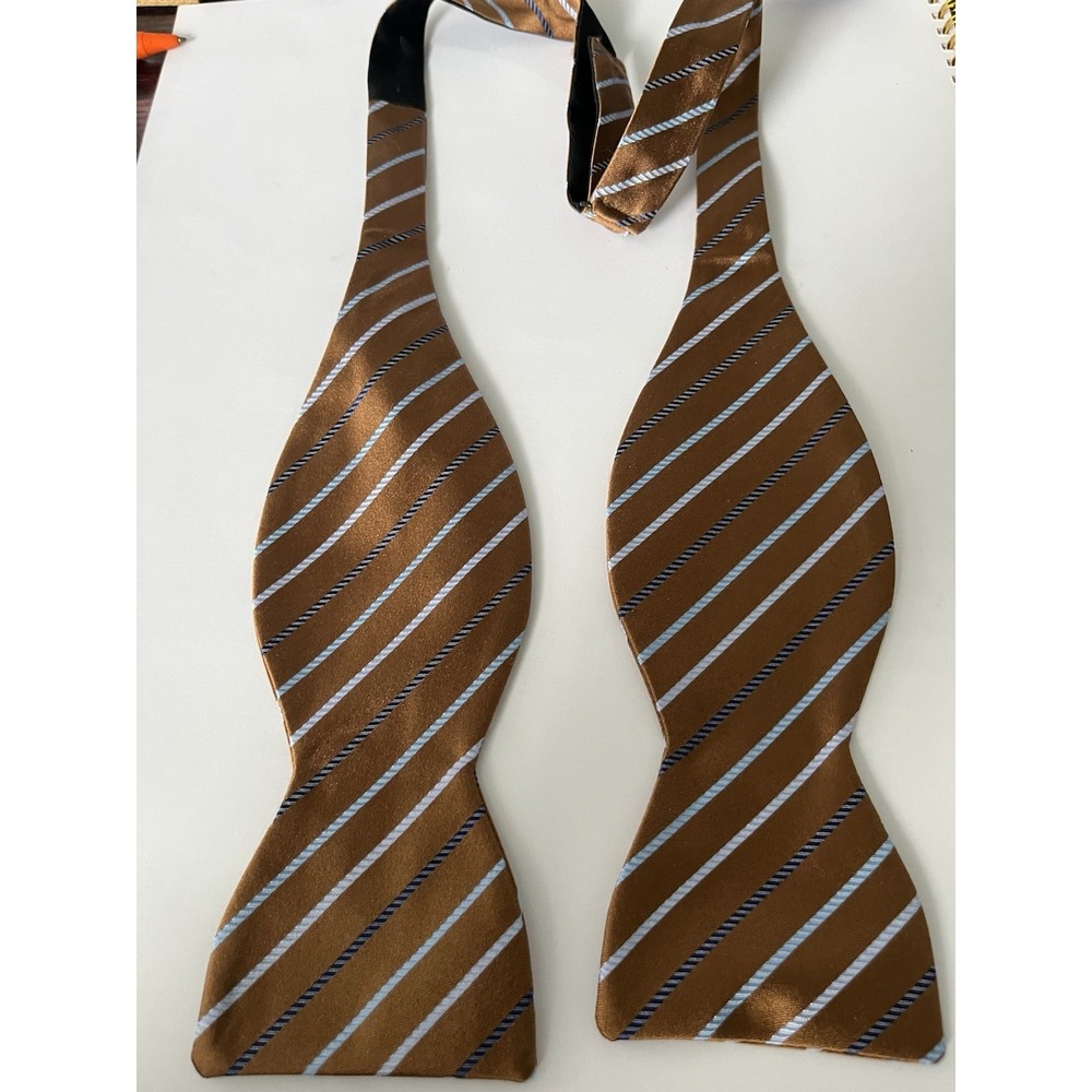 Solemare Italy Maus & Hoffman Men's Summer Silk Bow Tie Blue Stripe